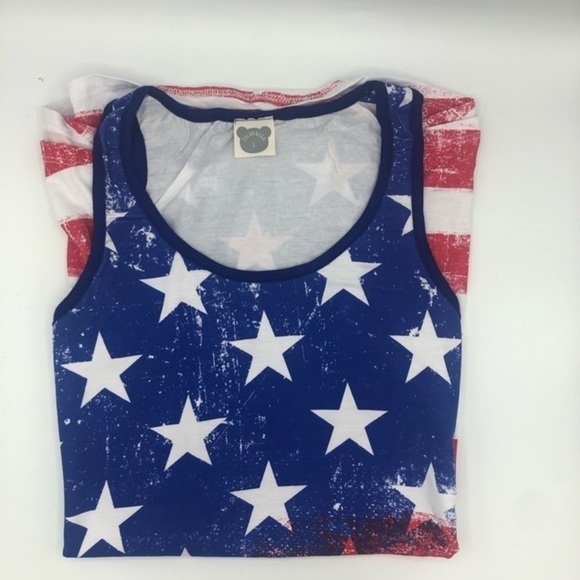 American Flag Stars & Stripes July 4th Tank Top Small Medium Large - Picture 5 of 7